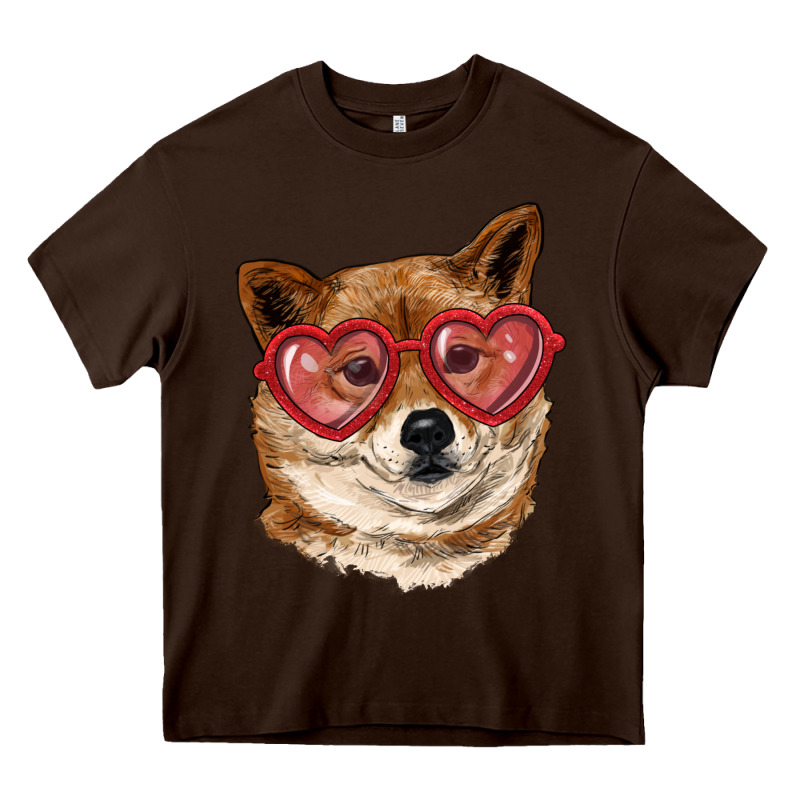 Shiba Inu With Love Glasses Heavy Core Tee by RanaPortraitStore | Teevron