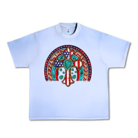 Grape Ice gemstone cross american flag turquoise rainbow Urban Heavy Tee - Artiststas