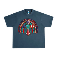 Midnight Navy gemstone cross american flag turquoise rainbow Urban Heavy Tee - Artiststas