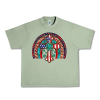 Oil Green gemstone cross american flag turquoise rainbow Urban Heavy Tee - Artiststas