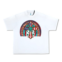 White gemstone cross american flag turquoise rainbow Urban Heavy Tee - Artiststas