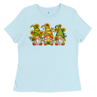 Baby Blue sunflower gnomes Ladies Tee - Zillion Design Studio