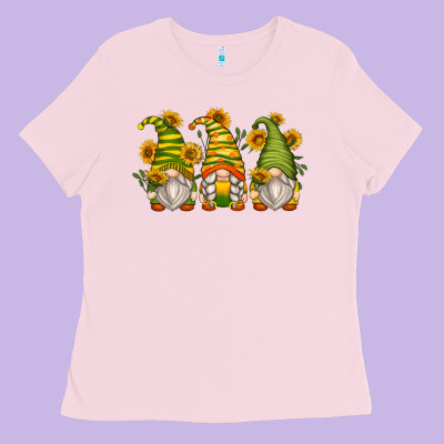 Sunflower Gnomes Ladies Tee Designed By Zillion Design Studio