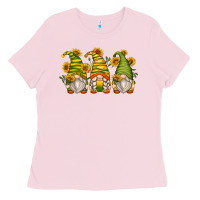 Bubblegum Pink sunflower gnomes Ladies Tee - Zillion Design Studio