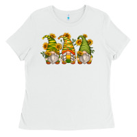 White sunflower gnomes Ladies Tee - Zillion Design Studio