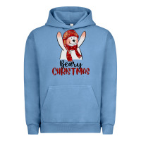 Pigment Pebble Blue beary christmas Urban Hoodie - CowGirlArtShop