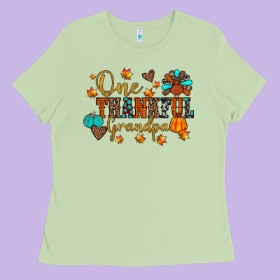 One Thankful Grandpa Ladies Tee Designed By Jahusdesignshop