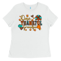 White one thankful grandpa Ladies Tee - JahusDesignShop