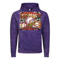 Cloud Purple baseball leopard cowhide sunflower Vintage Hoodie - JahusDesignShop
