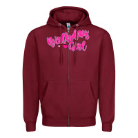 Burgundy birthday girl Zipper Hoodie - MaliasSmallBusiness