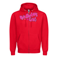 Red birthday girl Zipper Hoodie - MaliasSmallBusiness
