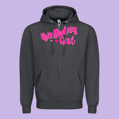 Birthday Girl Zipper Hoodie Designed By Maliassmallbusiness