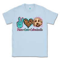 Dusty Blue peace love labradoodle Classic Tee - Jasminsmagicworld