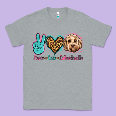 Peace Love Labradoodle Classic Tee Designed By Jasminsmagicworld