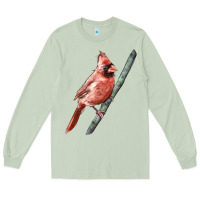 Matcha Northern Cardinal Bird Long Sleeve Tee - LillyAllenDesigns