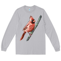 Moon Dust Northern Cardinal Bird Long Sleeve Tee - LillyAllenDesigns