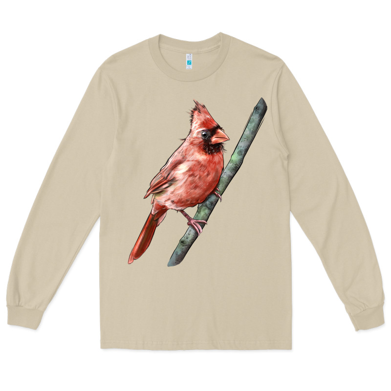 Northern Cardinal Bird Long Sleeve Tee by LillyAllenDesigns | Teevron
