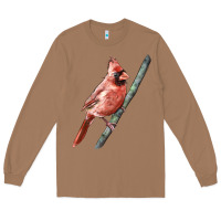 Toasted Coconut Northern Cardinal Bird Long Sleeve Tee - LillyAllenDesigns