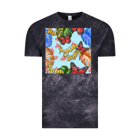 Cloud Black summer and leaf seamless pattern Vintage Tee - BundleAndBundleShop