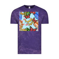 Cloud Purple summer and leaf seamless pattern Vintage Tee - BundleAndBundleShop