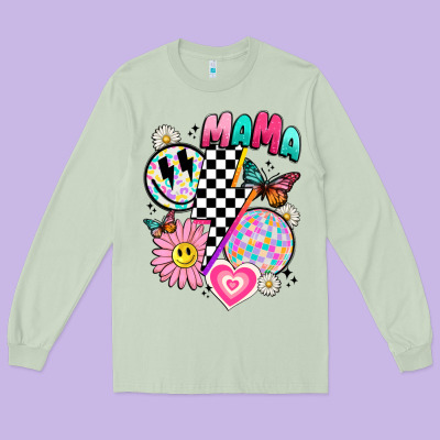Retro Mama Long Sleeve Tee Designed By Jahusdesignshop