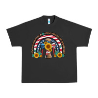 Pigment Black cross american flag cowhide  leopard gemstone rainbow Urban Heavy Tee - Artiststas