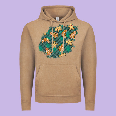 Christmas Gingerbread Cookies Patch Vintage Hoodie Designed By Bundleandbundleshop