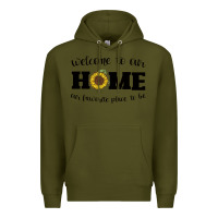 Army Green welcome to our Home Sunflower Premium Hoodie - Bettercallsaul
