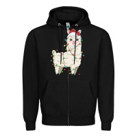 Black christmas llama Zipper Hoodie - MaliasSmallBusiness