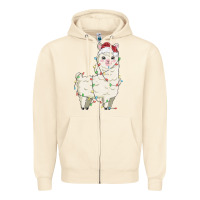 Sandshell christmas llama Zipper Hoodie - MaliasSmallBusiness