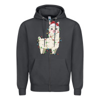 Smoke christmas llama Zipper Hoodie - MaliasSmallBusiness