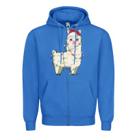 True Royal christmas llama Zipper Hoodie - MaliasSmallBusiness