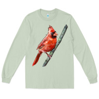 Matcha Northern Cardinal Bird Long Sleeve Tee - LillyAllenDesigns
