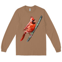 Toasted Coconut Northern Cardinal Bird Long Sleeve Tee - LillyAllenDesigns
