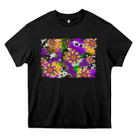 Black mardi gras sunflower cowhide leopard and glitter background Heavy Core Tee - Artiststas