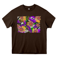 Chocolate Brown mardi gras sunflower cowhide leopard and glitter background Heavy Core Tee - Artiststas