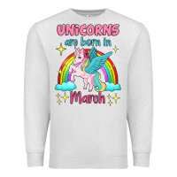 Oatmeal Heather unicorns are born in march Premium Sweatshirt - Jasminsmagicworld
