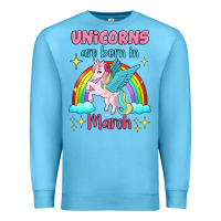Ocean Blue unicorns are born in march Premium Sweatshirt - Jasminsmagicworld