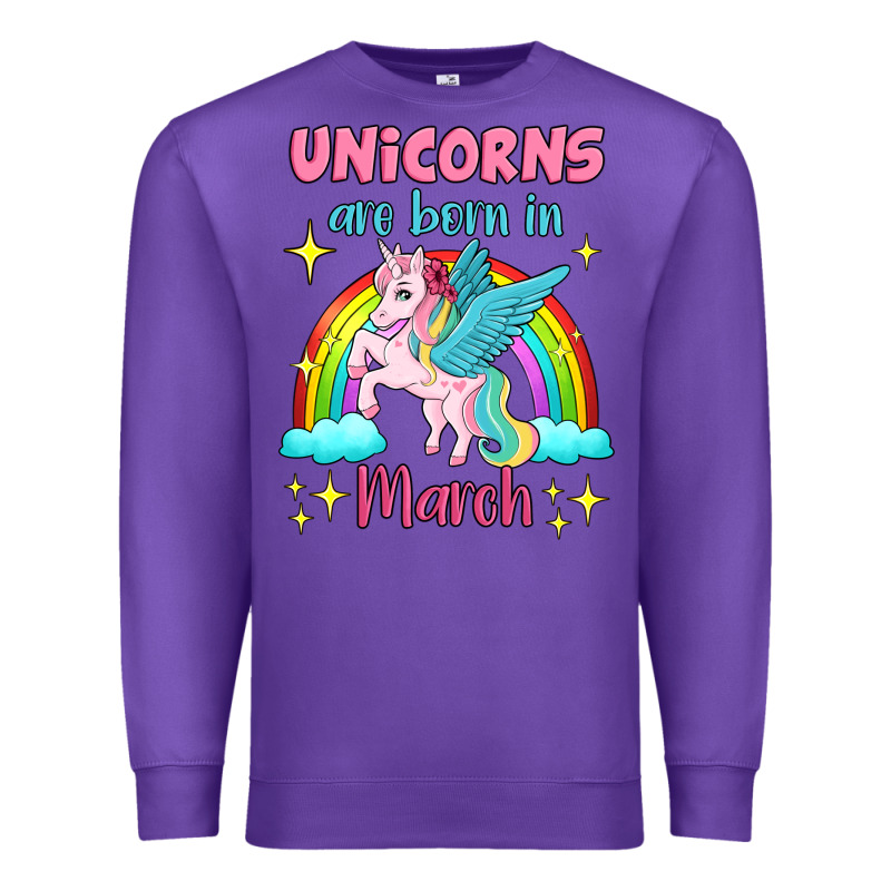 Unicorns Are Born In March Premium Sweatshirt by Jasminsmagicworld | Teevron