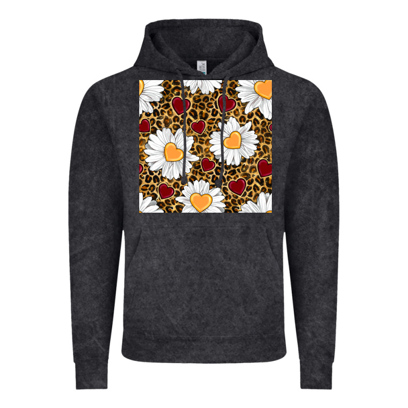 Valentines Day Daisy And Leopard Seamless Pattern Vintage Hoodie by BundleAndBundleShop | Teevron
