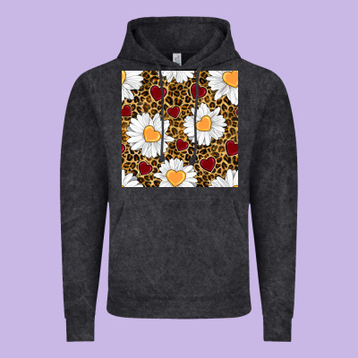 Valentines Day Daisy And Leopard Seamless Pattern Vintage Hoodie Designed By Bundleandbundleshop
