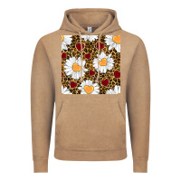 Vintage Coffee valentines day daisy and leopard seamless pattern Vintage Hoodie - BundleAndBundleShop
