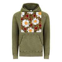 Vintage Olive valentines day daisy and leopard seamless pattern Vintage Hoodie - BundleAndBundleShop