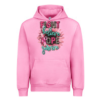 Fuchsia Pink fight believe hope survive cancer awareness Urban Hoodie - CowGirlArtShop