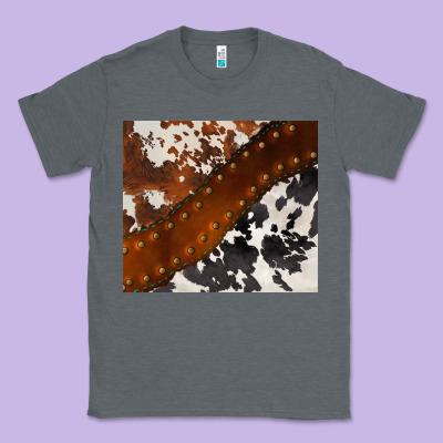 Cowhide Leather Classic Tee Designed By Barkaloodesign