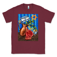 Burgundy hanukkah table with oil pitcher Classic Tee - AdoDesignShop