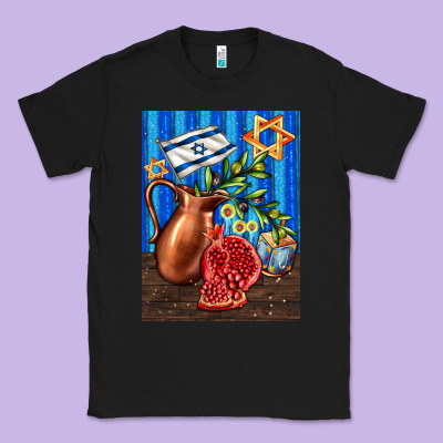 Hanukkah Table With Oil Pitcher Classic Tee Designed By Adodesignshop