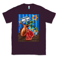 Plum hanukkah table with oil pitcher Classic Tee - AdoDesignShop