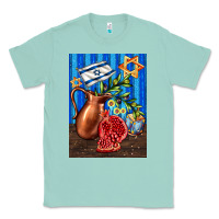 Seafoam hanukkah table with oil pitcher Classic Tee - AdoDesignShop
