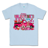 Dusty Blue Happy Valentines Day Classic Tee - CowhideDigitalArt